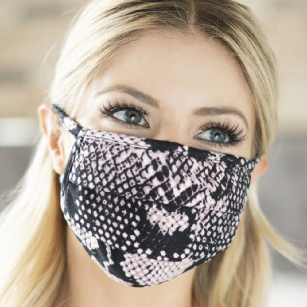 2 for 20! Mauve Snake print face mask